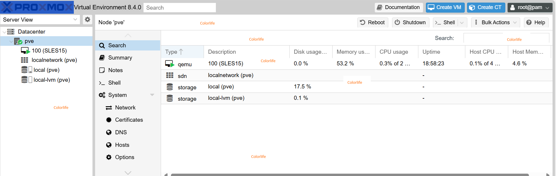 Proxmox Colorlife